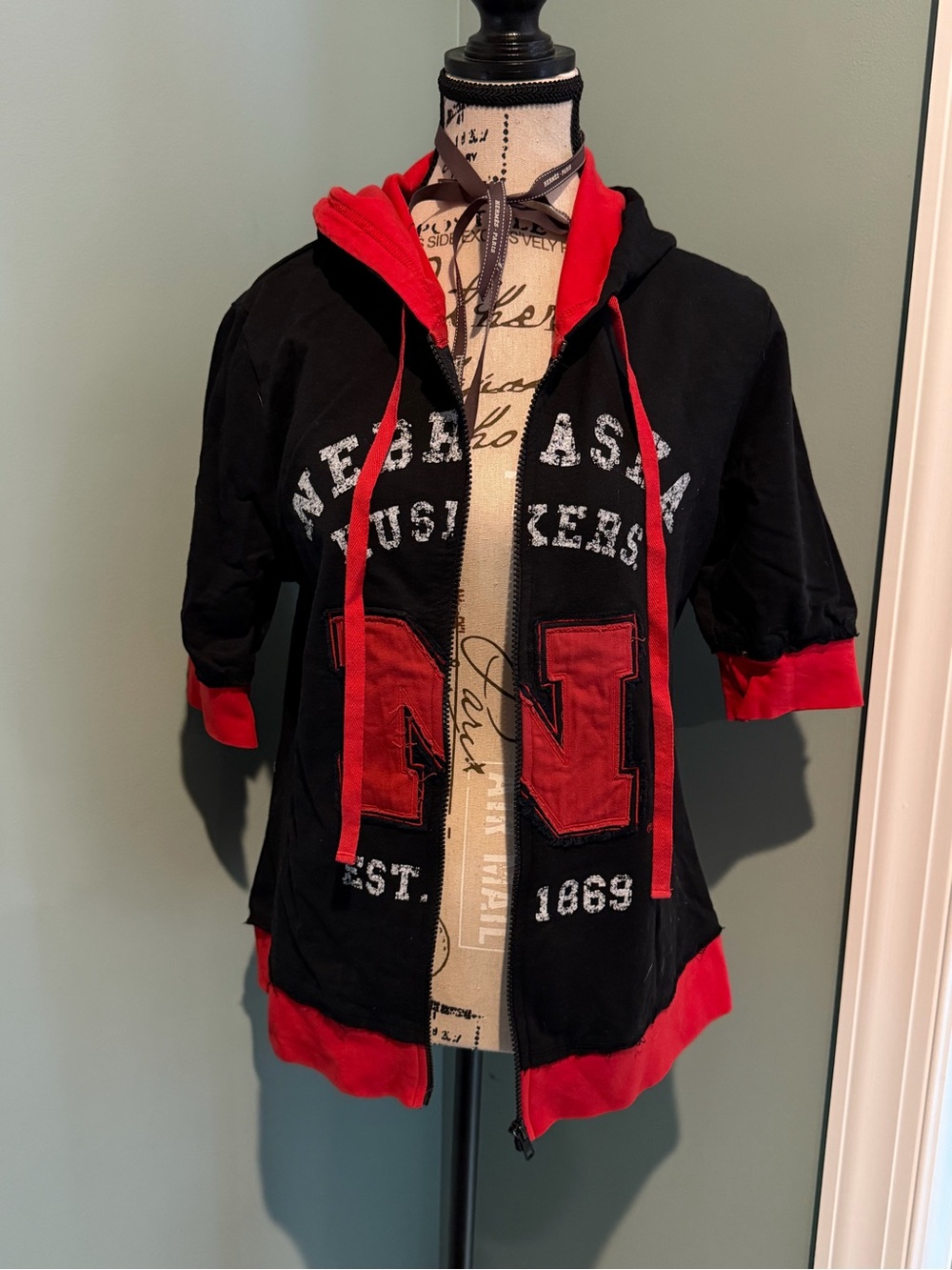 Nebraska Huskers Short Sleeve Zip-Up with Hoodie